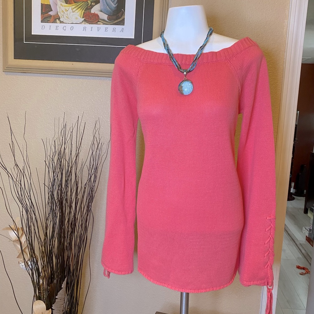 Coral Long Sleeve Spring Sweater